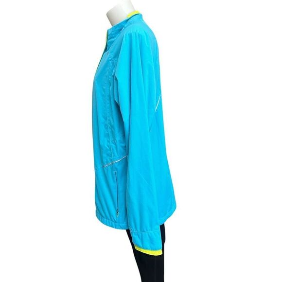 Asics Full Zip Lightweight Windbreaker Jacket Midlength Sky Blue XL Running - Picture 6 of 12